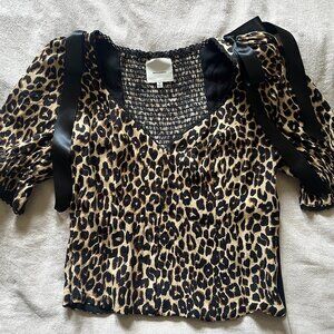 Reformation Inara Top, Size: 10, Color: Leo (cheetah)